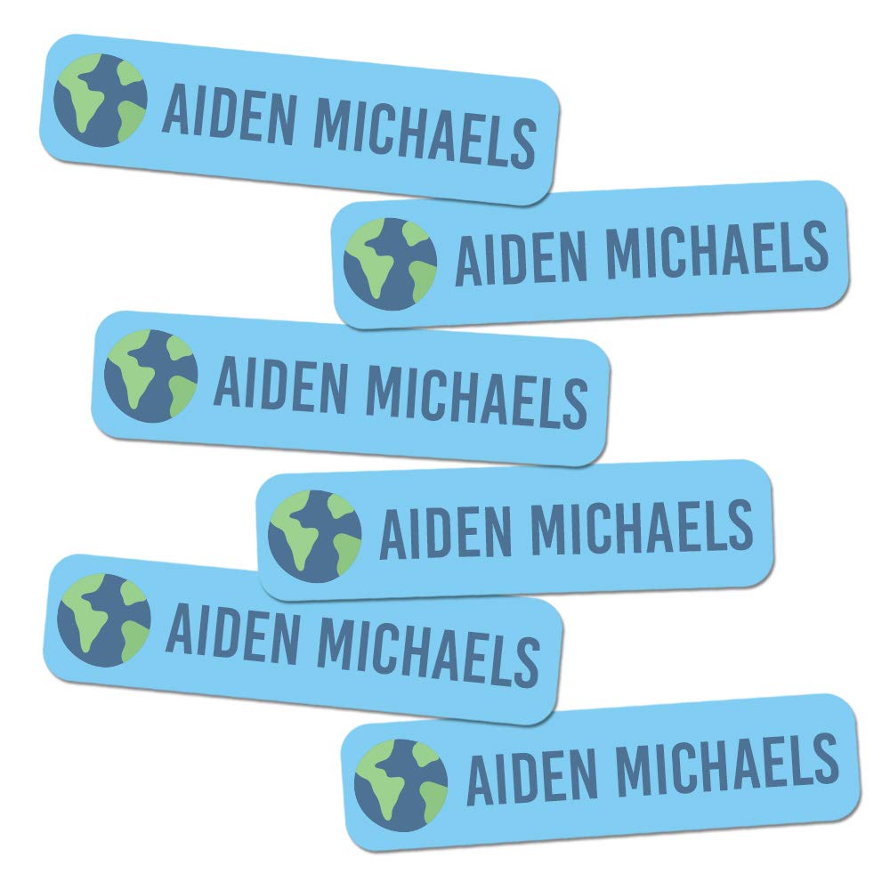 Label Daddy Personalized Stickers for Boys - 80 Premium Waterproof Name Labels for Kids School Supplies, Shoes & Lunch Boxes - Durable Truck Design Small Labels - Perfect for Organizing Daycare, Camp & Sports Gear