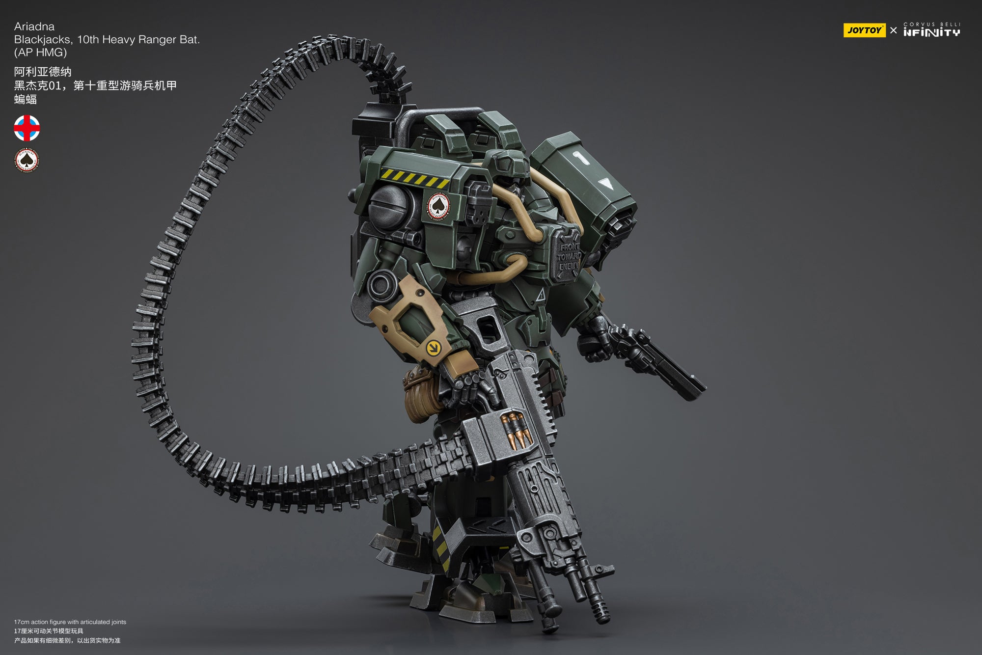 JOYTOY 1/18 Scale Infinity Ariadna Blackjacks Action Figure - 10th Heavy Ranger Battalion with AP HMG | Collectible Military Model for Display & Wargaming Scenes