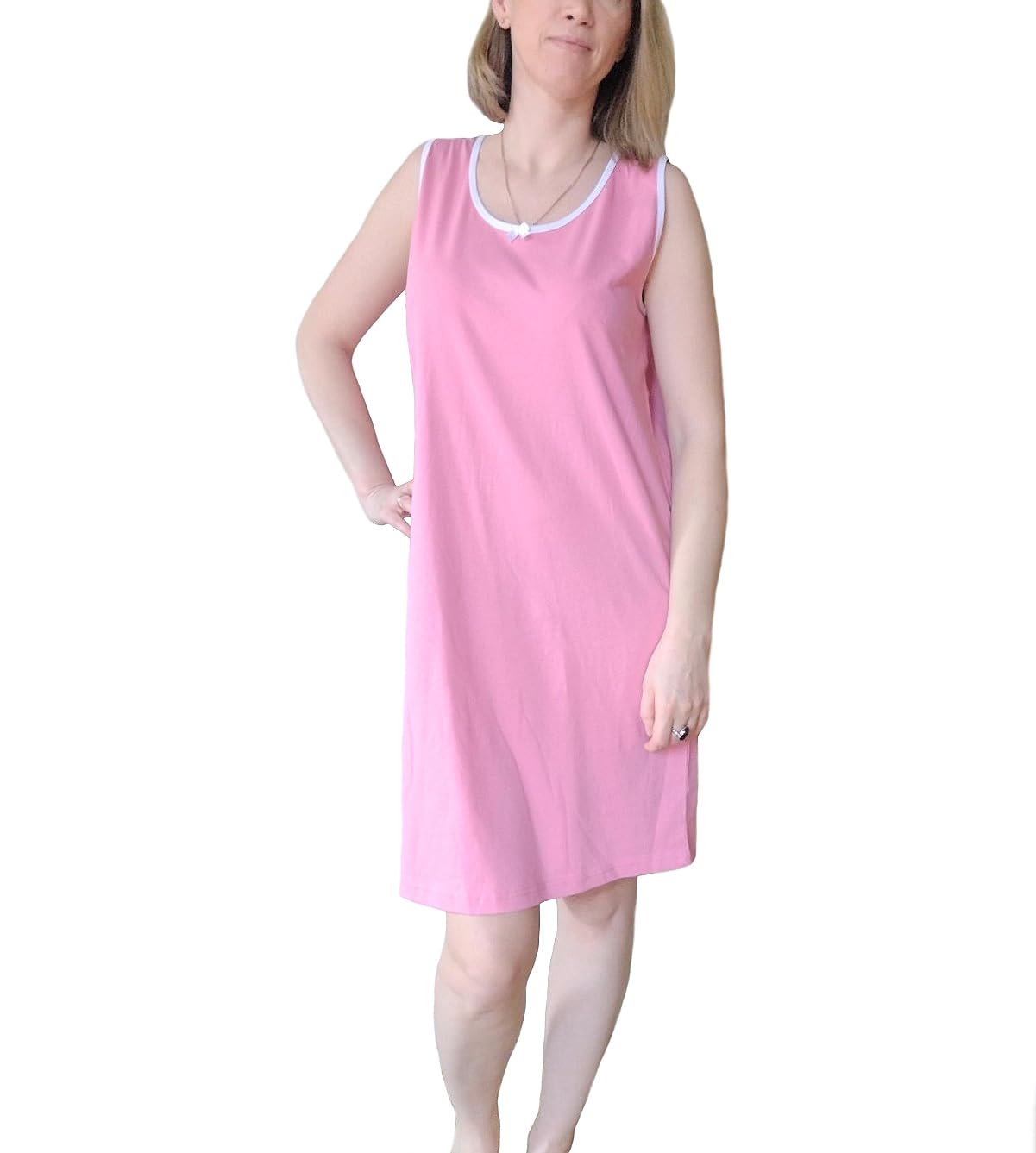 Best 100% Cotton Tricot Nightgowns for Women Plus Size Large-5X - Sleeveless Summer Sleepwear for Hot Nights & Relaxing at Home