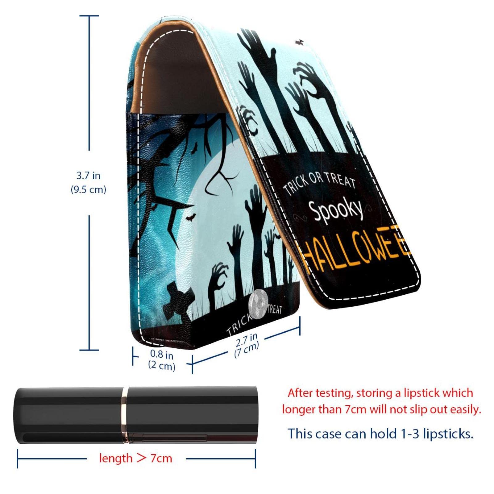 Personalized Lipstick Case - Portable Makeup Bag & Cosmetic Pouch Organizer for Lipsticks, Makeup Brushes, Travel Essentials | Perfect for Halloween Trick or Treat, Cosplay, Daily Makeup Storage & Travel Accessories