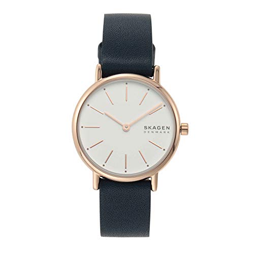 Blue Leather/Rose Gold