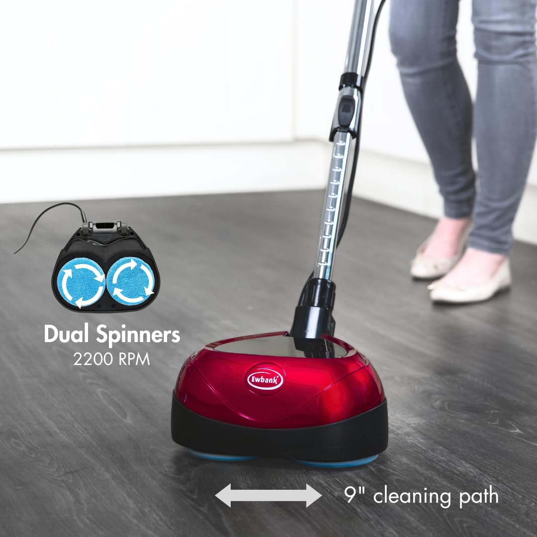 Ewbank EP170 Multi-Purpose Floor Cleaning Machine - 2200 RPM, Lightweight (8 lbs), Interchangeable Brushes & Pads - Floor Scrubber, Polisher, Washer for Hardwood, Tile & Laminate Floors - Perfect for Home, Office & Commercial Use