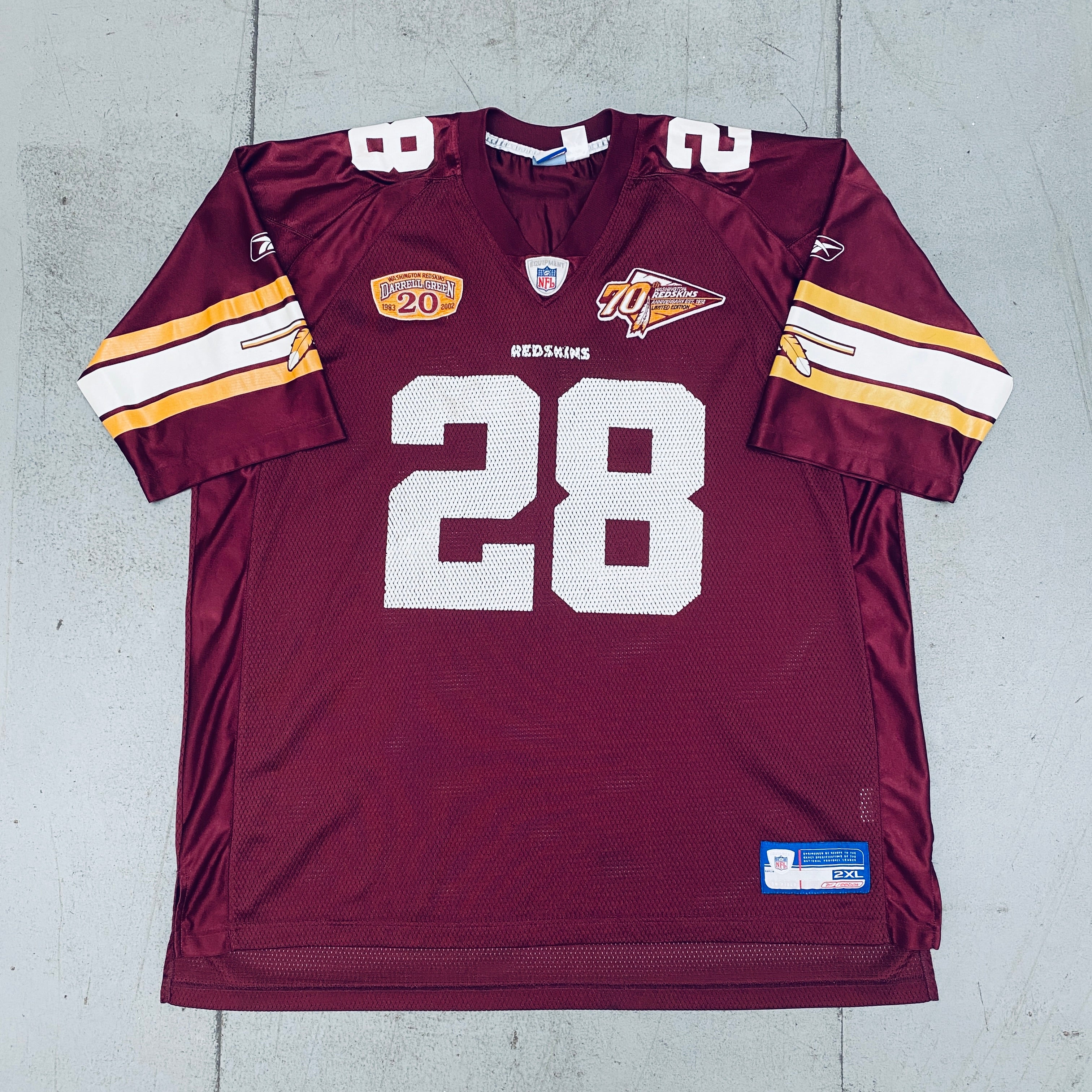 Darrell Green Washington Redskins 2002/03 Jersey with 20 Seasons & 70th Anniversary Patches - XXL Size | NFL Football Collectible & Vintage Sports Memorabilia for Fans and Collectors