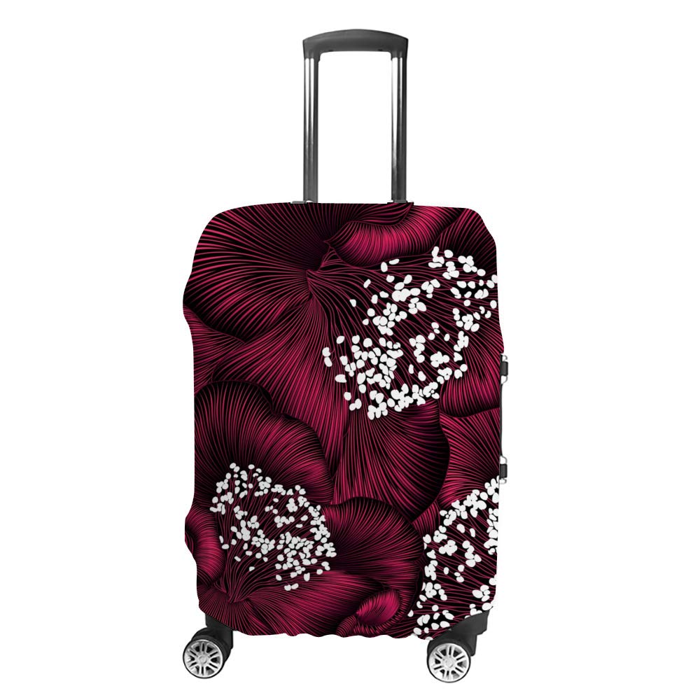 Floral Camellia Travel Luggage Cover - Elastic Suitcase Protector Fits 18-32 Inch Bags | Durable Waterproof Luggage Protector for Airplane, Cruise & Vacation Travel Accessories | Fashionable Decorative Cover for Suitcases & Travel Gear