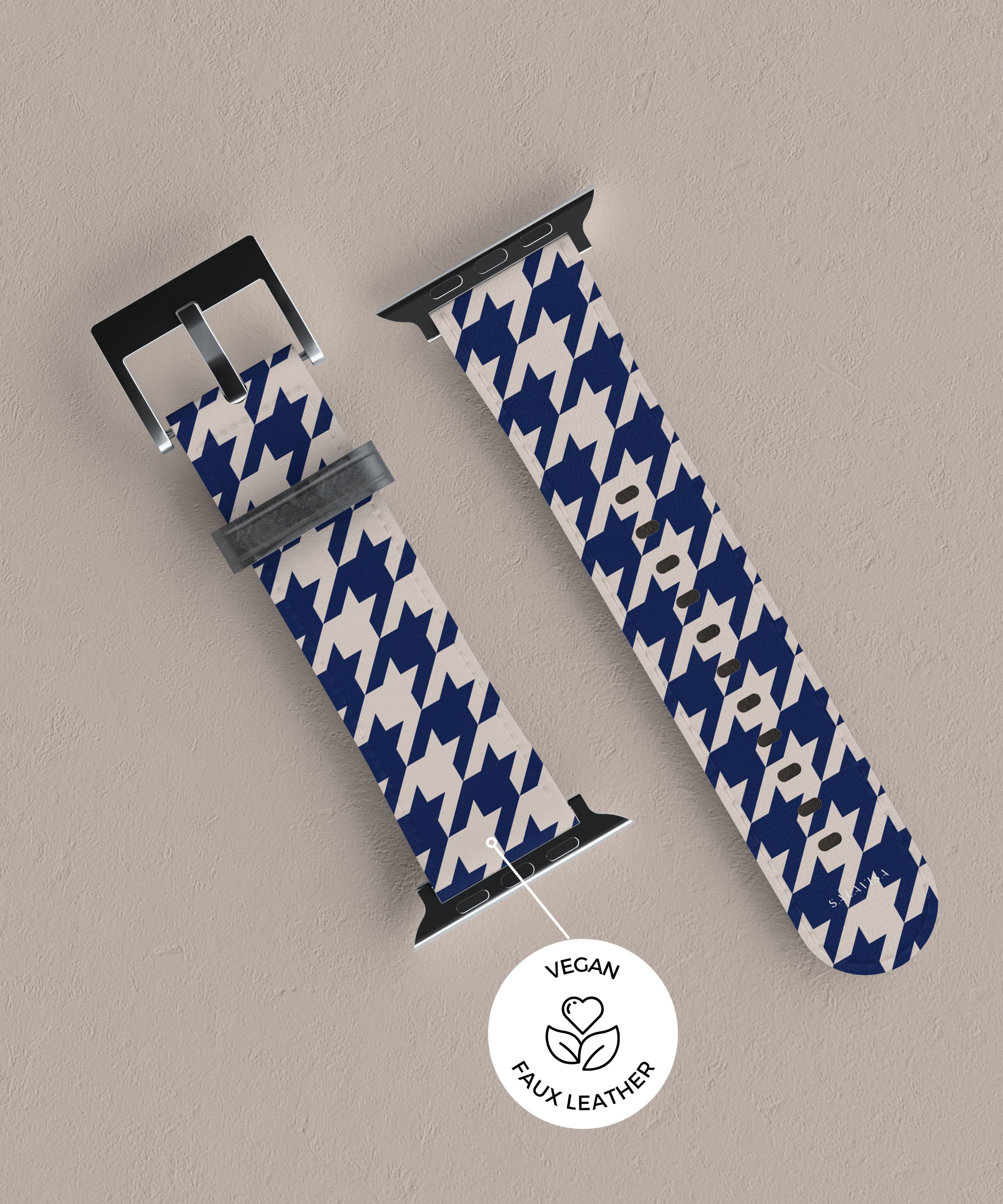 Premium Blue Houndstooth Pattern Apple Watch Band - Stylish & Durable Replacement Strap for Apple Watch Series 9/8/7/SE/6/5/4/3 - Perfect for Workouts, Office & Casual Wear
