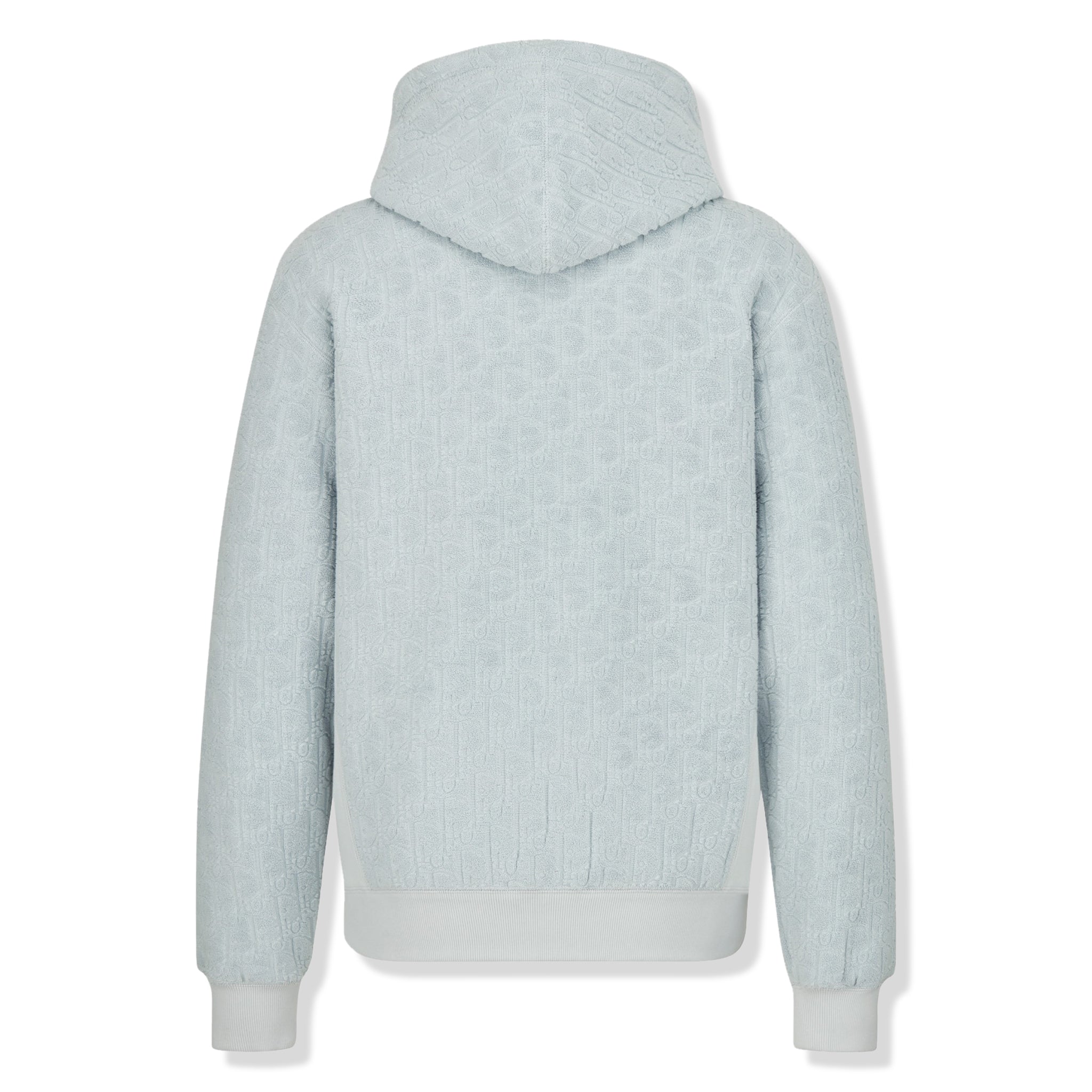 Dior Oblique Blue Cotton Hoodie for Men & Women | Relaxed Fit Terry Toweling Pullover | Casual Wear, Street Style & Lounge Comfort