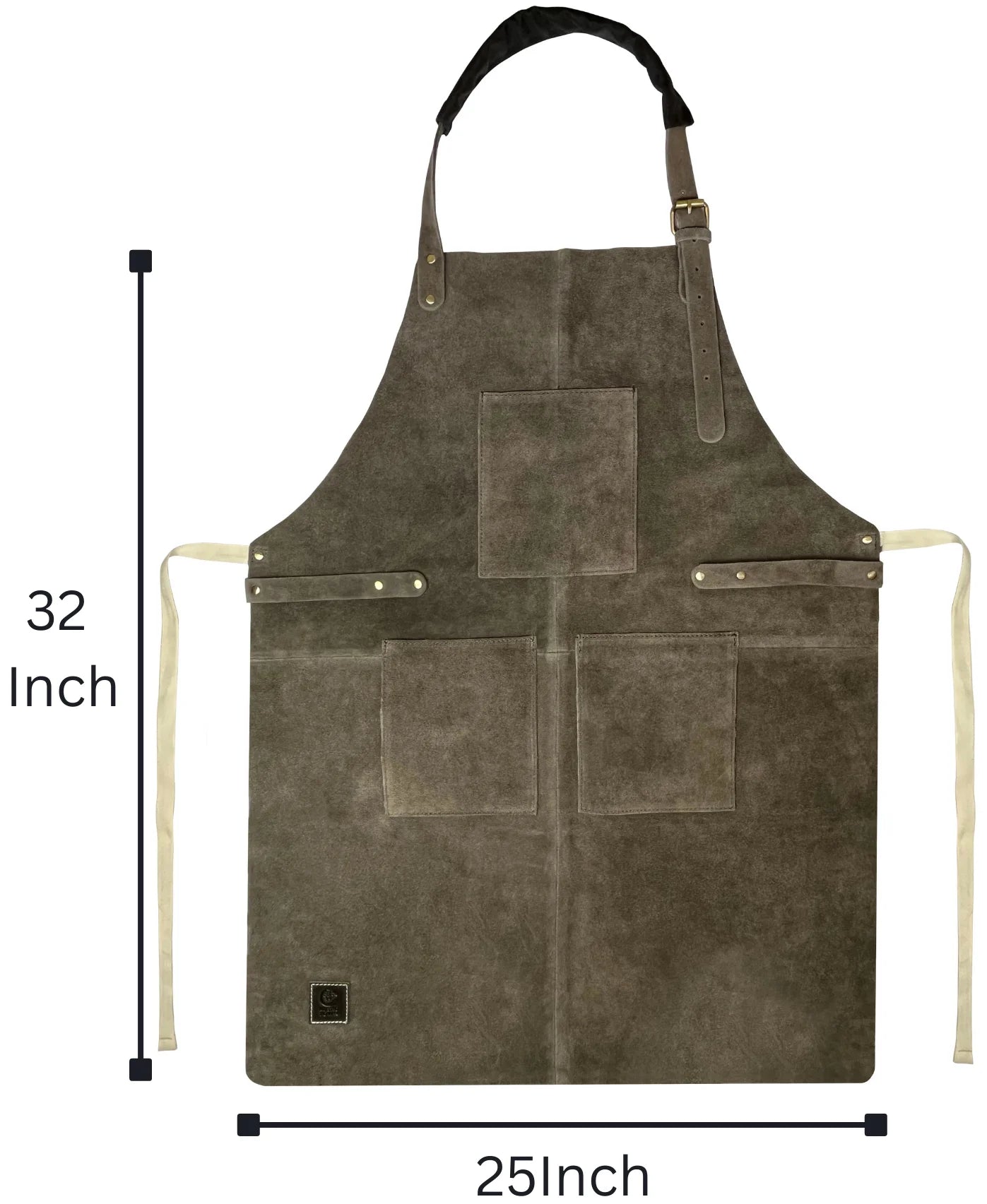 Premium Kuche Leather BBQ Grill & Woodworking Apron - Heavy Duty, Adjustable, Gray - Perfect for Cooking, Grilling, DIY Projects & Workshop Use