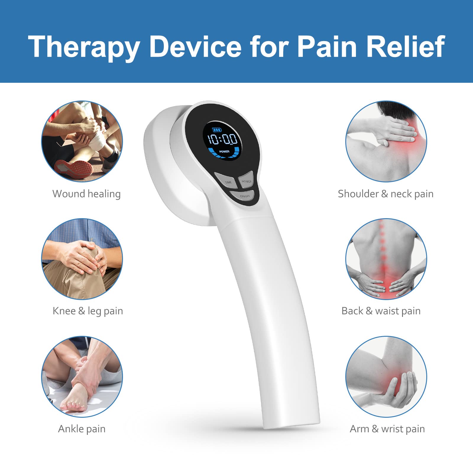 LASEPREHT Handheld Red Light Therapy Device - 650nm & 808nm Infrared Pain Relief for Muscle & Joints - Portable Therapy for Home, Gym & Travel Use