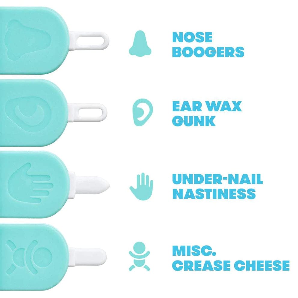 Fridababy 3-in-1 Nose & Ear Picker with Light - Safe Baby Nasal Aspirator & Ear Cleaner for Newborns & Toddlers - Perfect for Bath Time, Diaper Changes & Sick Days