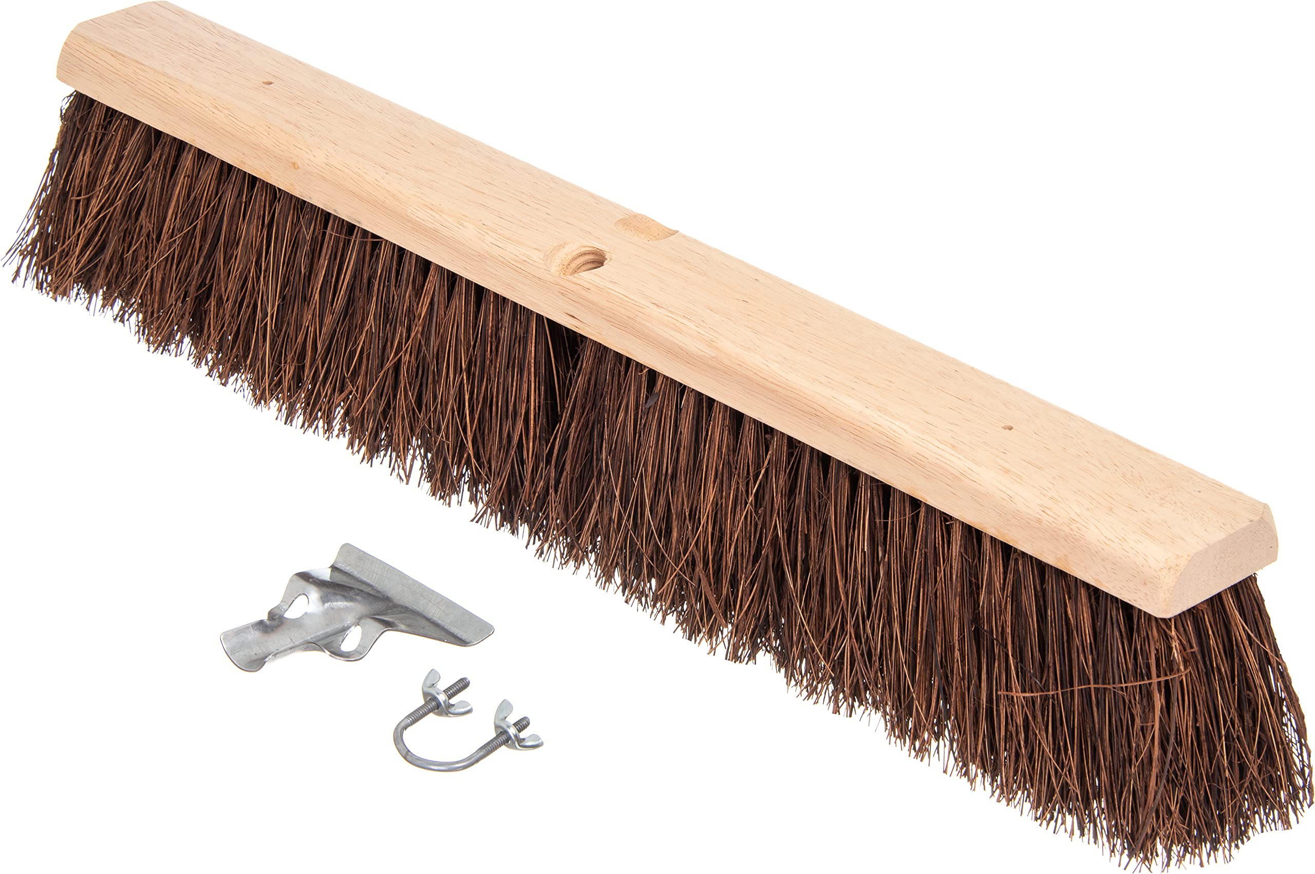 SPARTA Flo-Pac Palmyra Heavy Duty Floor Sweeper - 24 Inch Commercial Broom for Industrial Cleaning, Brown (Pack of 12) - Ideal for Warehouses, Factories, and Large Retail Spaces