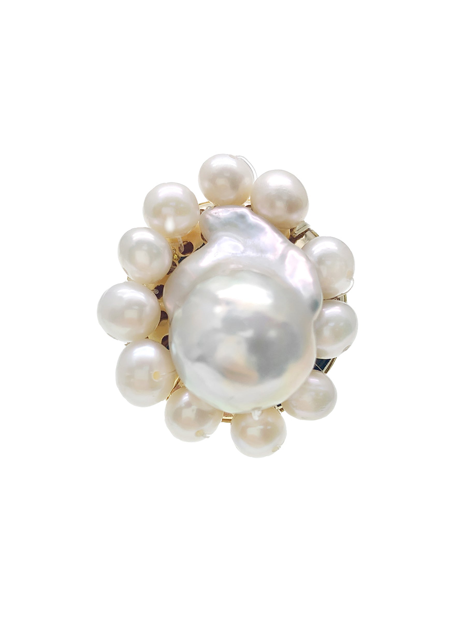 Handmade White Baroque Pearl Brooch HP002 - Elegant Vintage Jewelry for Weddings, Parties & Special Occasions