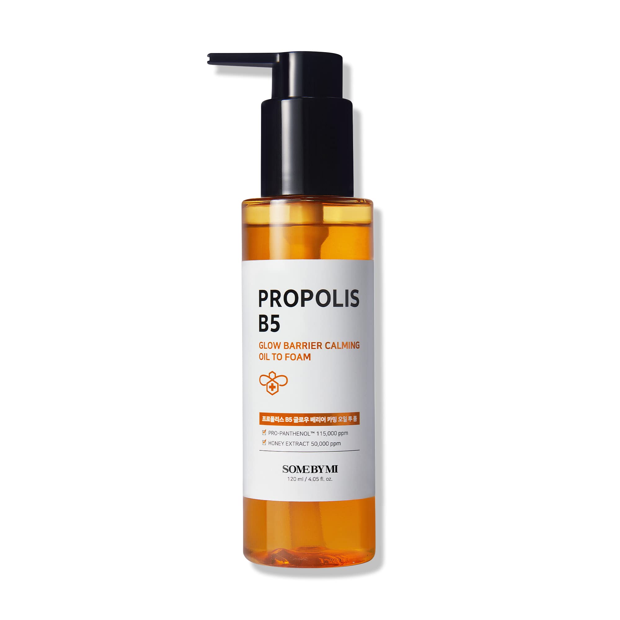 SOME BY MI Propolis B5 Glow Barrier Calming Oil to Foam Cleanser - 4.05oz/120ml - Korean Face Wash for Sensitive Skin with Panthenol & Propolis - Hydrating Daily Cleansing Oil & Foam Duo - Perfect for Double Cleansing Routine & Gentle Makeup Removal