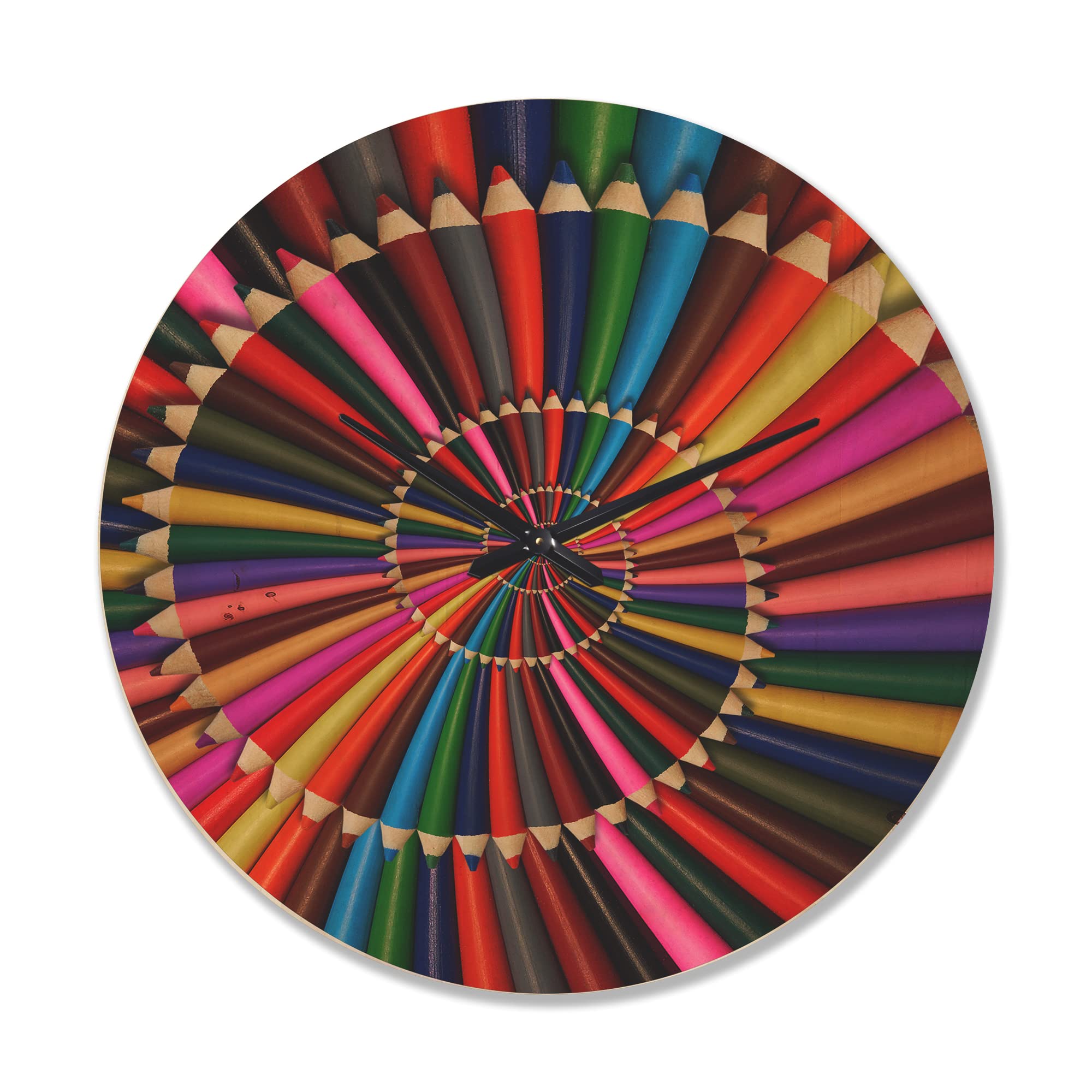 DesignQ 'Orienta Chocolate Mandala' Modern Large Wood Wall Clock - Oversized Decorative Wooden Clock for Living Room, Bedroom & Office Décor - Perfect for Home, Office & Gift Giving