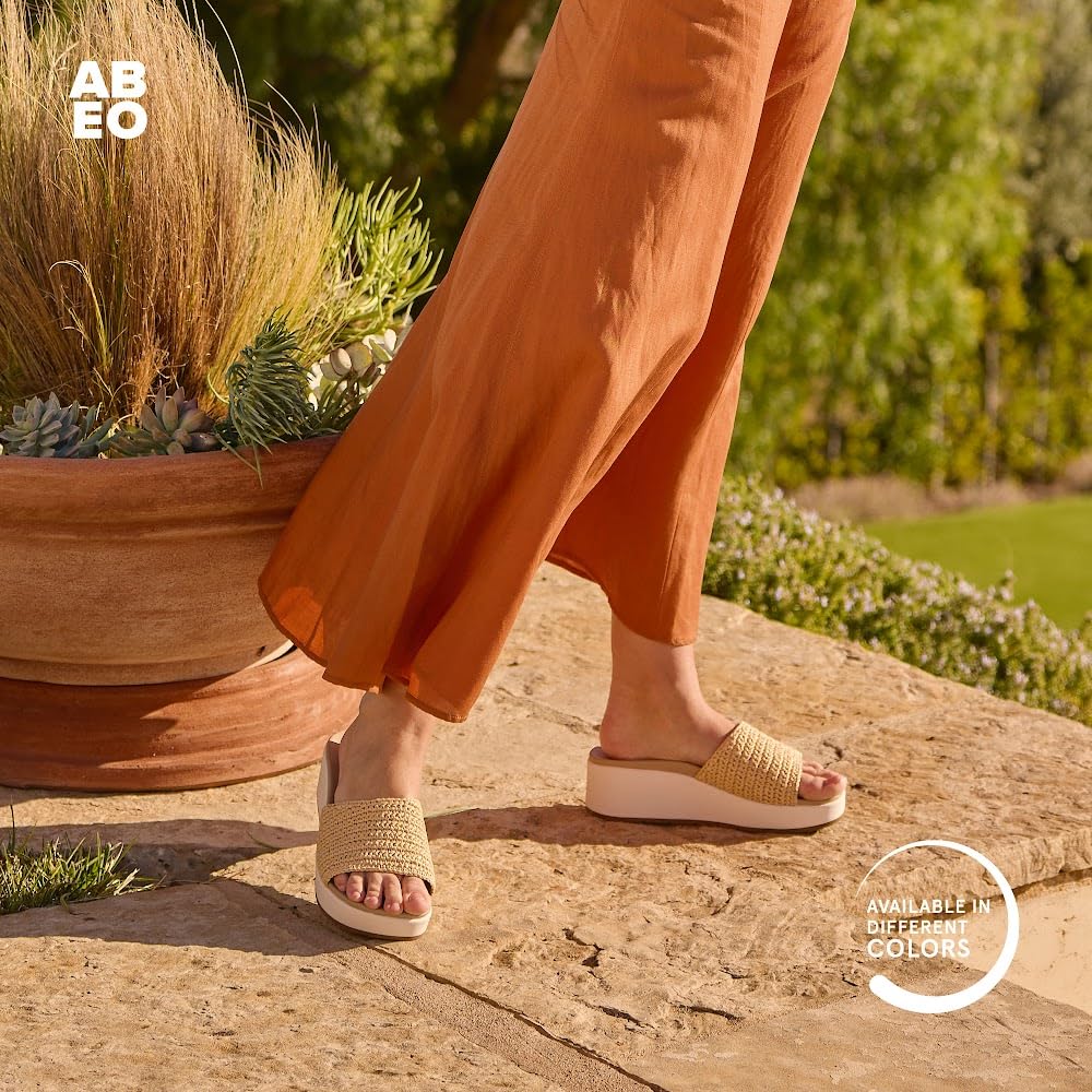 ABEO Solstice Slide Platform Sandals for Women - Orthotic Support Slip-On Espadrilles - Comfortable Dressy Summer Sandals with Built-In Arch Support | Perfect for Beach, Vacation & Casual Outings