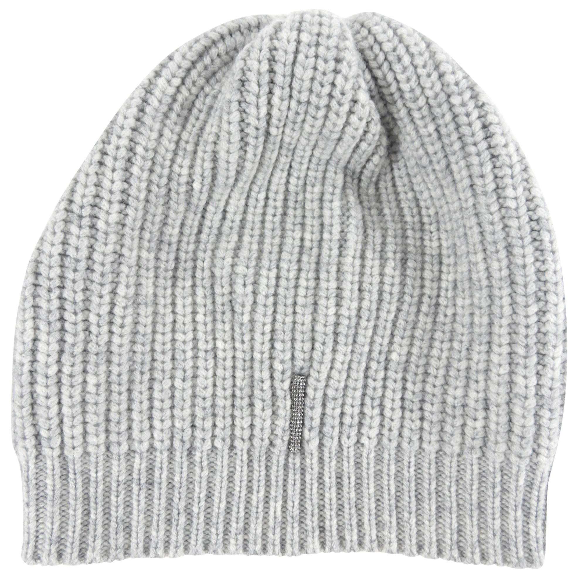 Brunello Cucinelli Light Grey Cashmere Knit Toque Hat - Luxury Winter Beanie for Men & Women - Perfect for Skiing, Snowboarding & Cold Weather Fashion