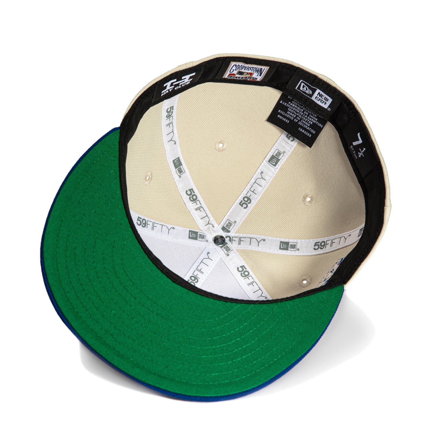 New Era 59Fifty Flawless Script Los Angeles Dodgers 50th Anniversary Patch Hat - Stone & Royal Blue - Official MLB Baseball Cap for Men & Women - Perfect for Games, Collecting & Streetwear Fashion