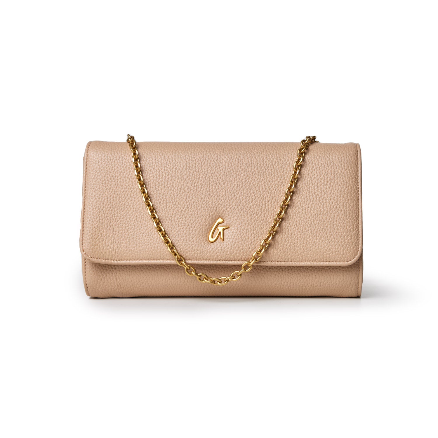 Pebble Travel Wristlet Wallet on Chain in Nude - Perfect for Everyday Use, Travel & Evening Outings