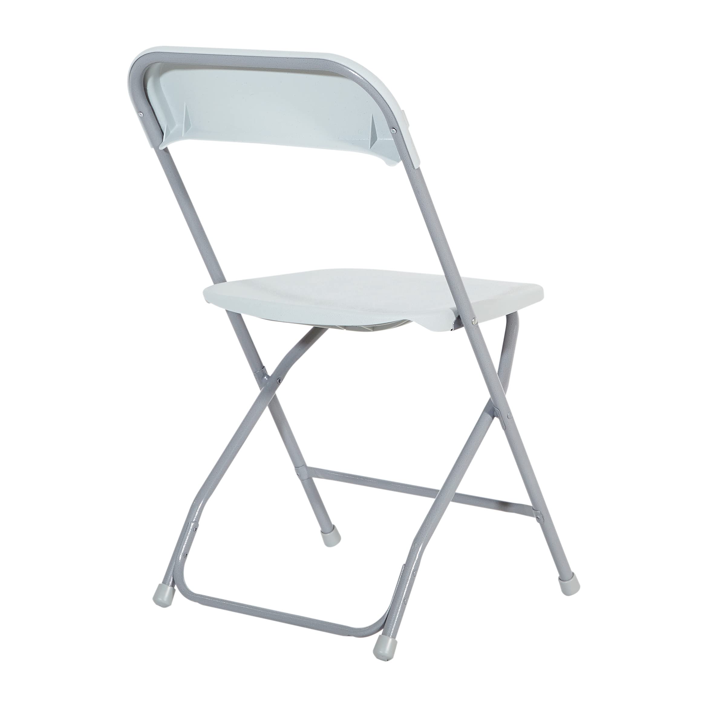 Office Star Resin 5-Piece Folding Square Table and Chair Set in Light Grey - Perfect for Outdoor Patio, Picnics, and Small Space Dining