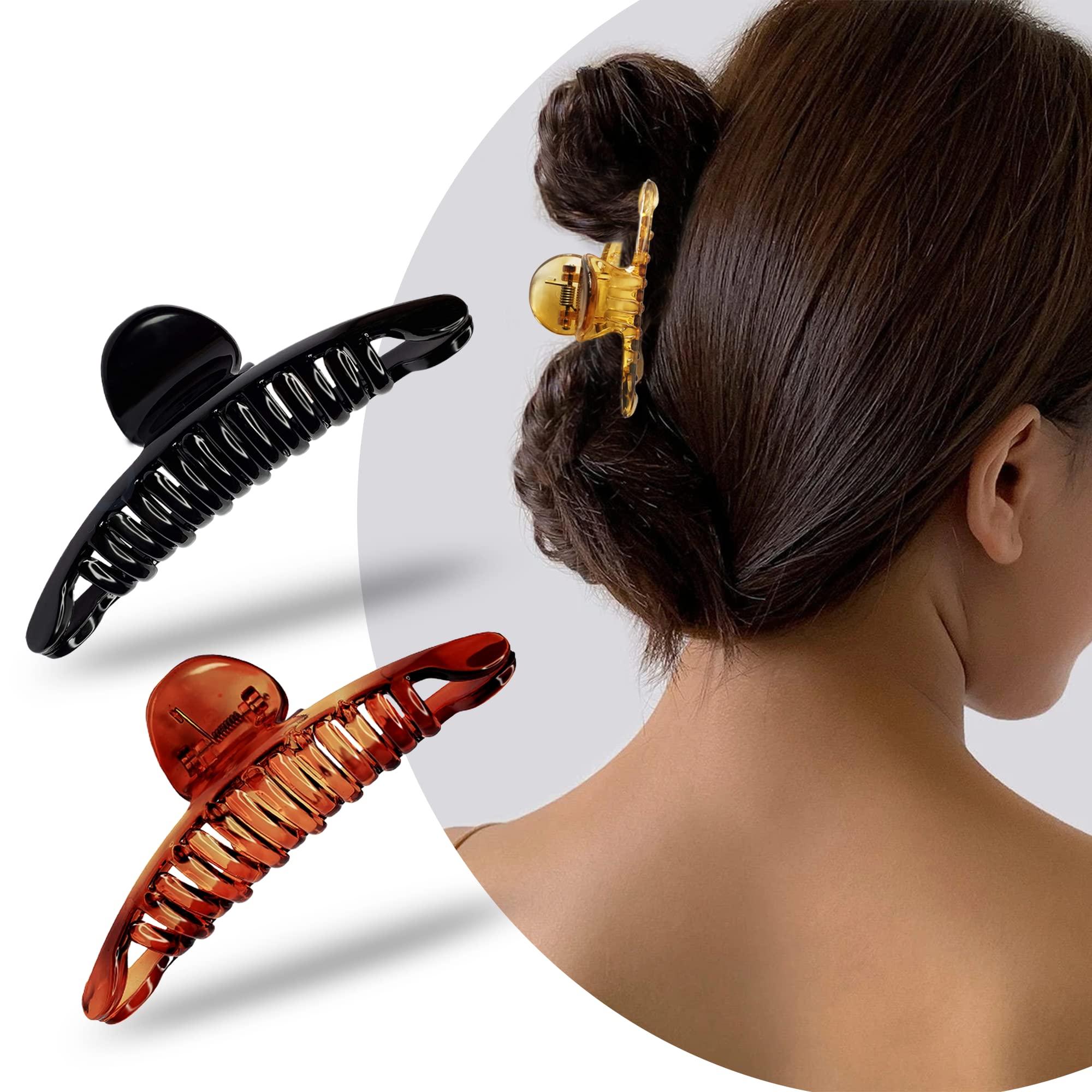 Sanas Butterfly Hair Clips for Women - 2 Pack Large Hair Claw Clips, Stylish Hair Accessories for Women & Girls - Perfect for Updos, Ponytails & Everyday Hairstyles