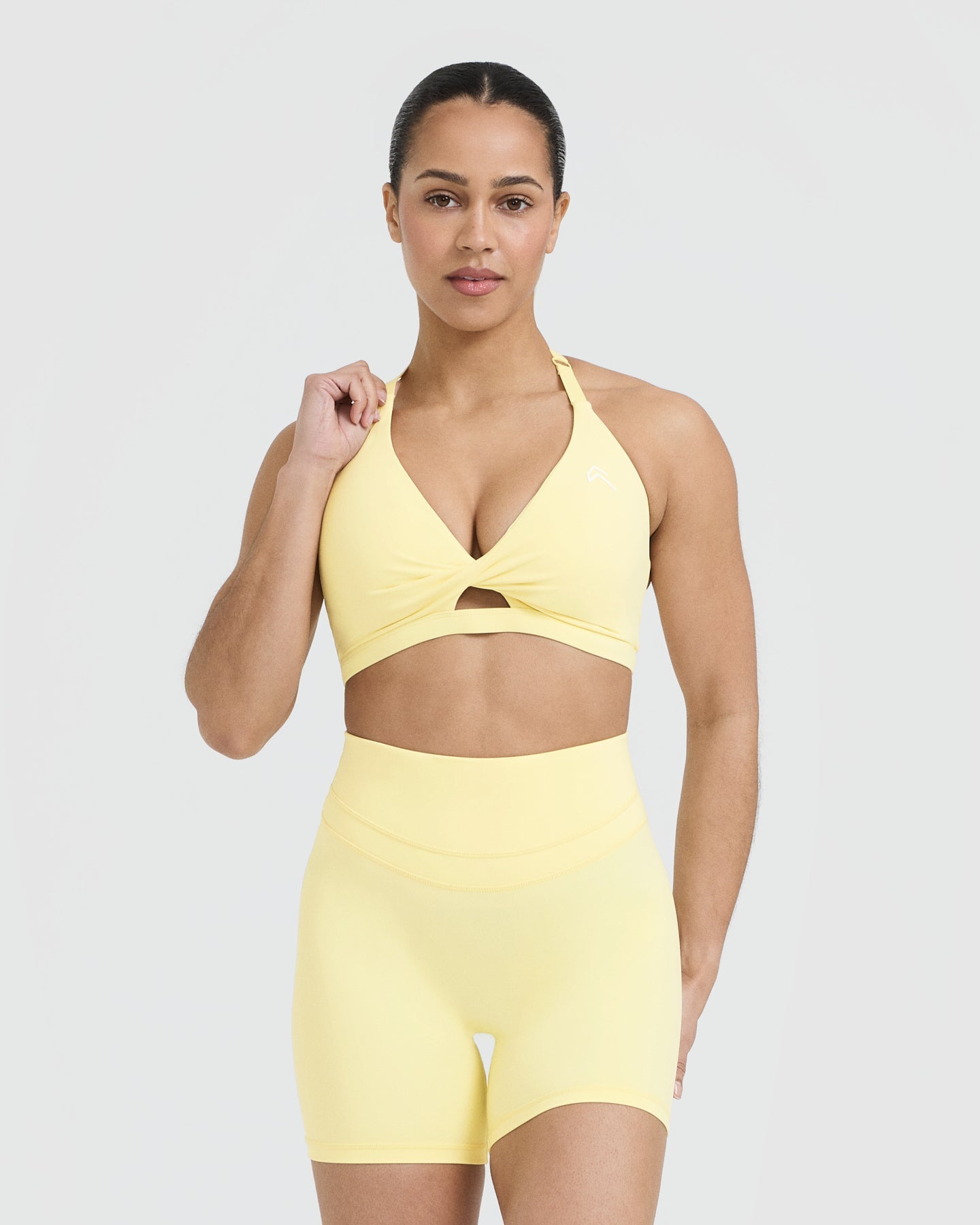 Unified Twist Sports Bra | Sherbert Yellow | High Support Workout Top for Yoga, Running & Gym | Women's Athletic Wear