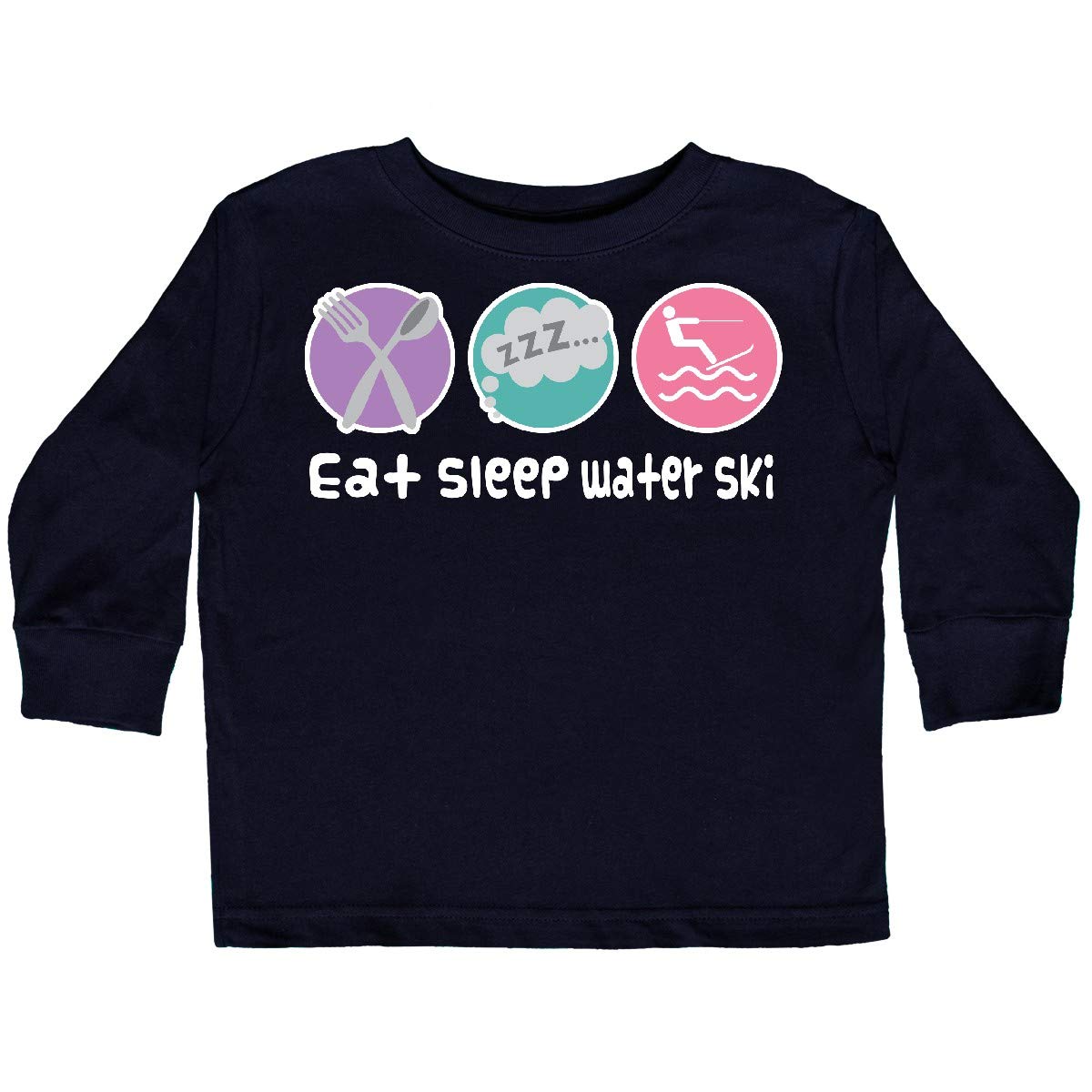 Inktastic Water Skiing Eat Sleep Water Ski Toddler Long Sleeve T-Shirt for Outdoor Adventures and Family Fun