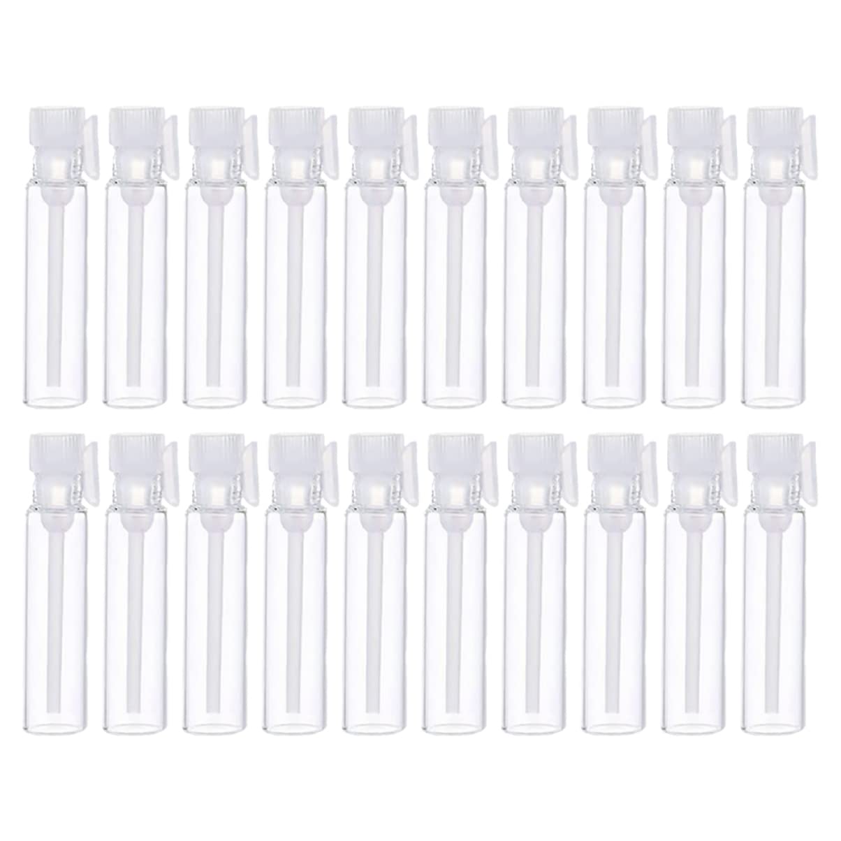 100pcs Clear Glass Perfume Sample Vials - Essential Oil Bottles with Dropper & Spray Cap - Mini Travel Bottles for Perfume, Aromatherapy, DIY Blends - Perfect for Terrariums, Gift Samples & On-the-Go Use