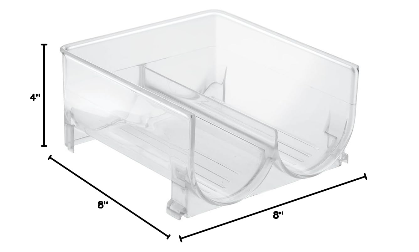 InterDesign Stackable Wine Storage Rack - Clear 2-Bottle Organizer for Refrigerator or Kitchen Countertops | Space-Saving Wine Bottle Holder for Small Kitchens, Bars & Dining Rooms