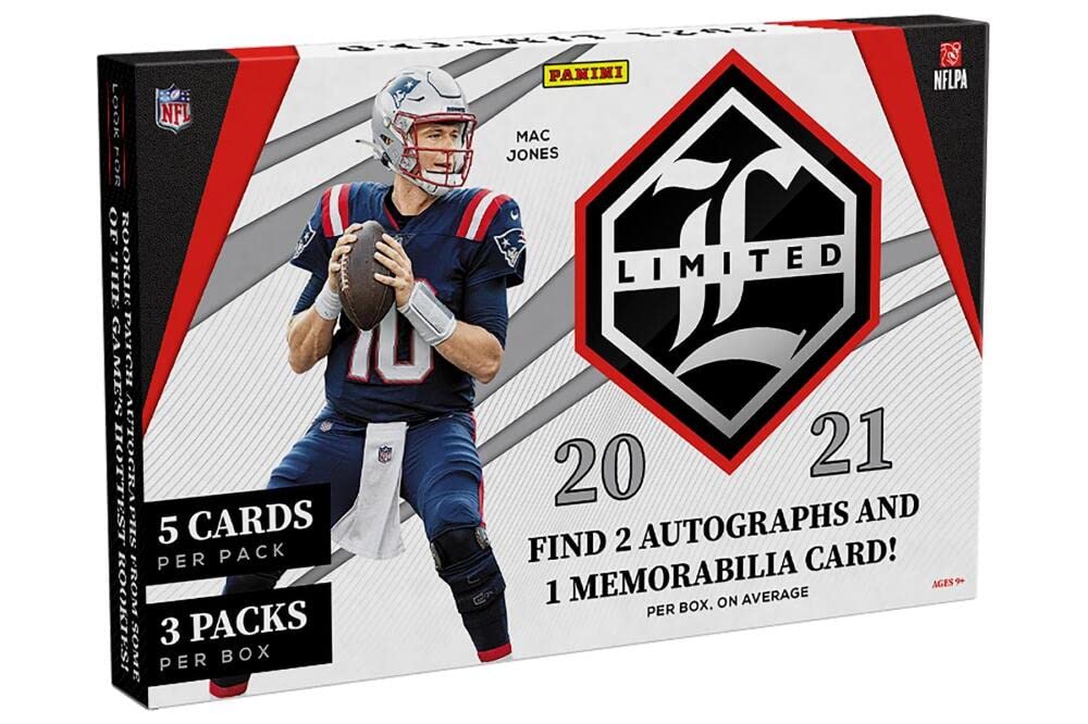 2021 Panini Limited Football Hobby Box - 24 Packs with Autographs & Memorabilia Cards - Perfect for Collectors, Investors & Fantasy Sports Enthusiasts