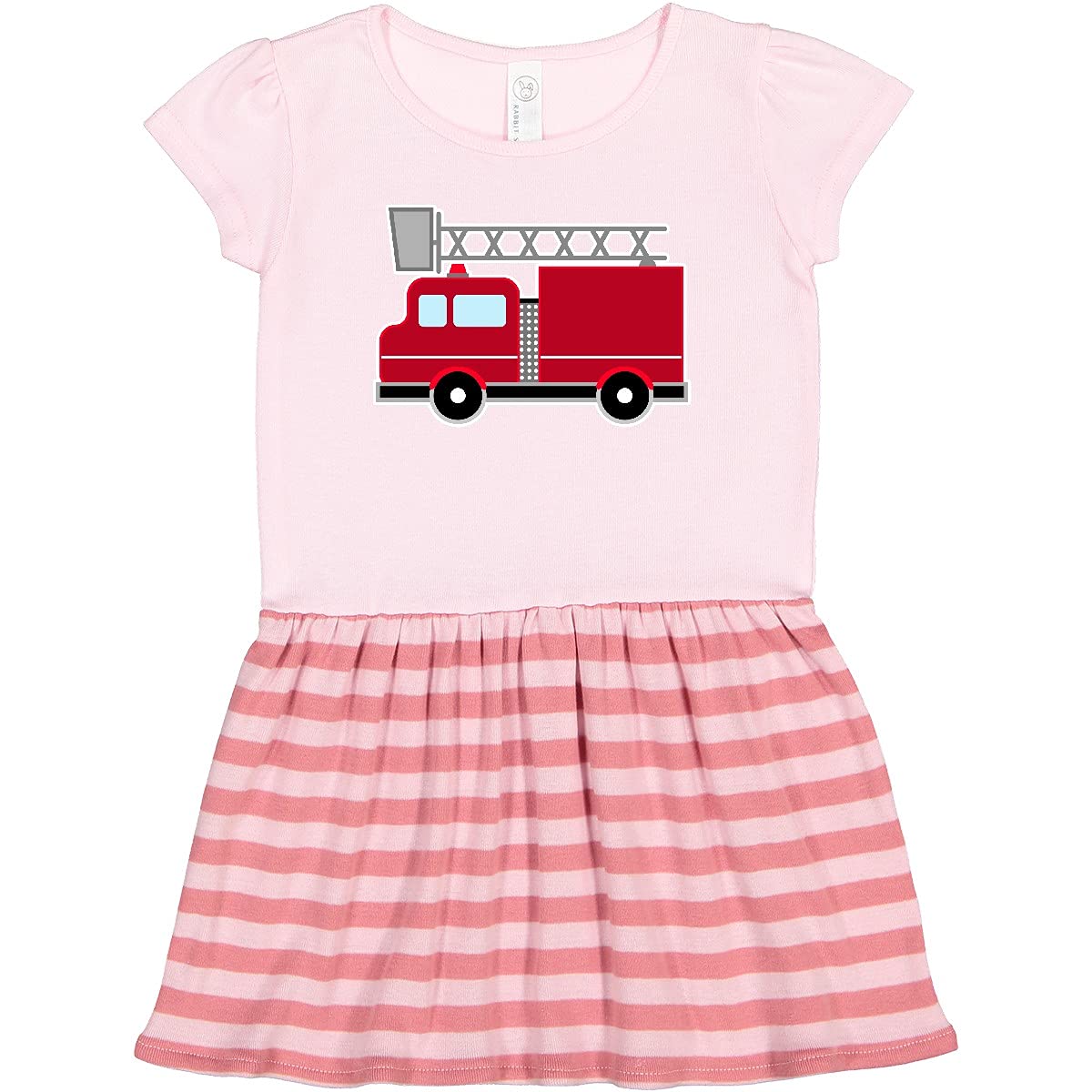 Inktastic Red Firefighter Fire Truck Toddler Dress - Cute & Comfortable Kids Outfit for Birthday, Playtime & Firefighter Theme Parties