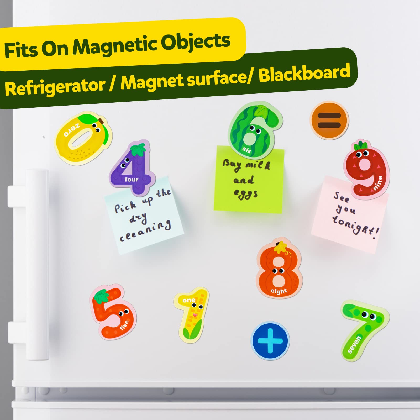 Jumbo Magnetic Numbers - Colorful Fruit Math Learning Toy for Kids 3-5 Years | Fridge Magnets for Preschool Counting & Gifts