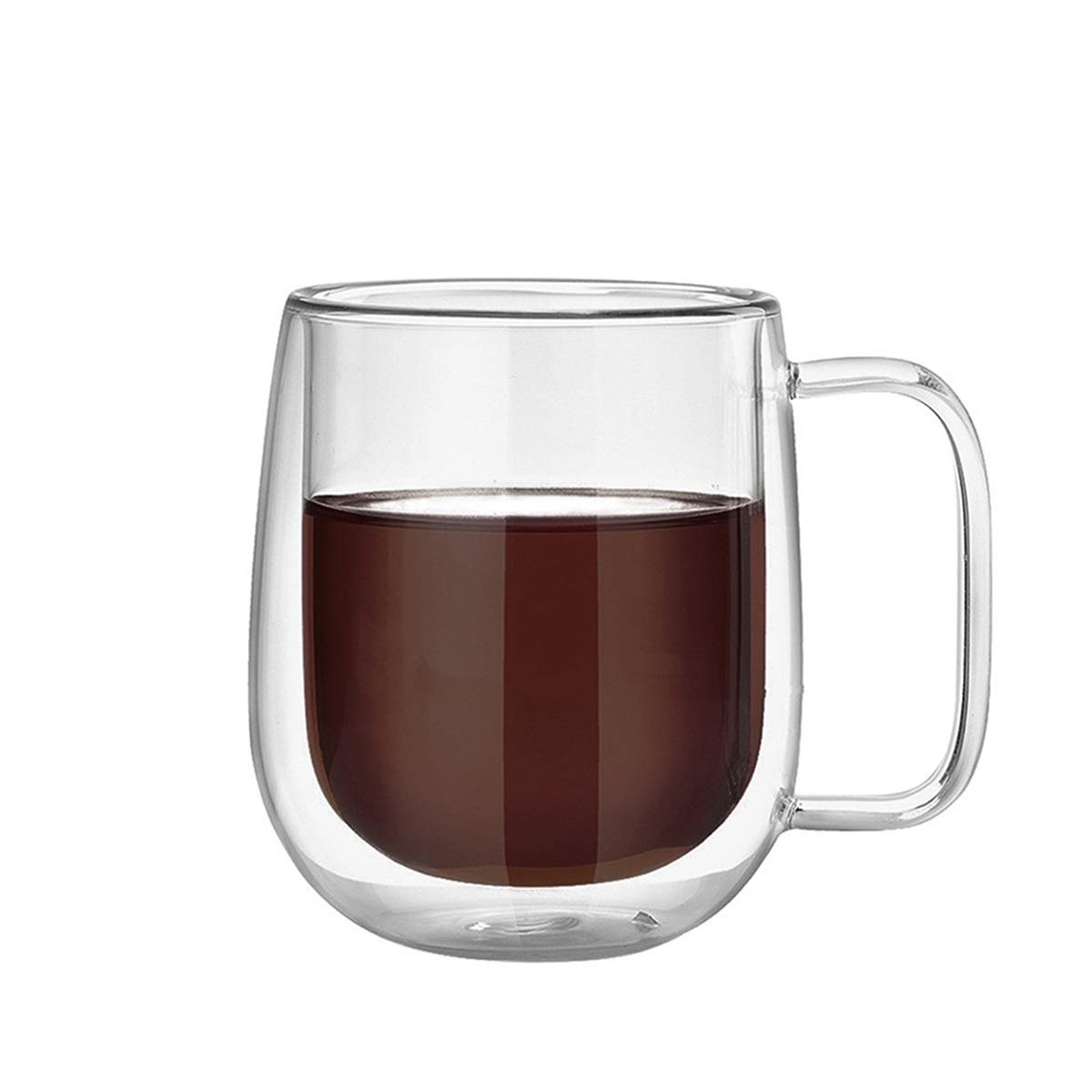 Premium Double Wall Glass Coffee Mug - 13.5Oz (350ml) Insulated Cup for Hot & Cold Drinks - Ideal for Coffee, Tea, Beer, Cappuccino, Cocoa & Cereal - Perfect for Home, Office & Outdoor Use
