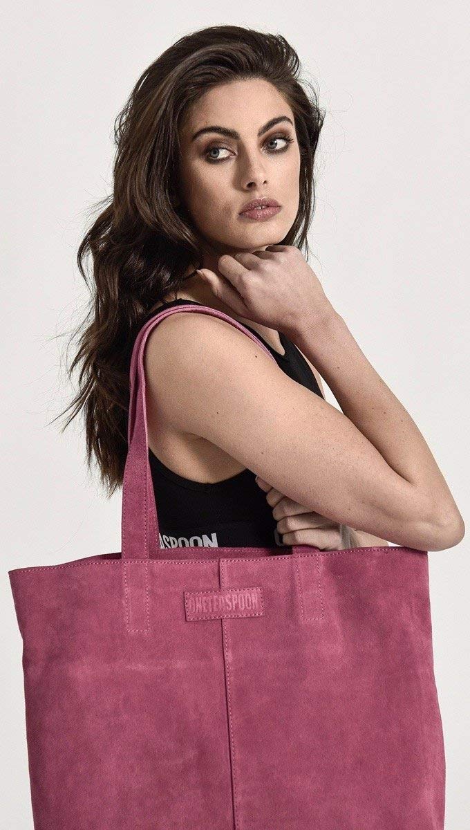 One Teaspoon Harlowe Suede Tote Bag - Hot Pink Crossbody Purse for Women | Stylish & Trendy Handbag for Work, Travel & Everyday Use