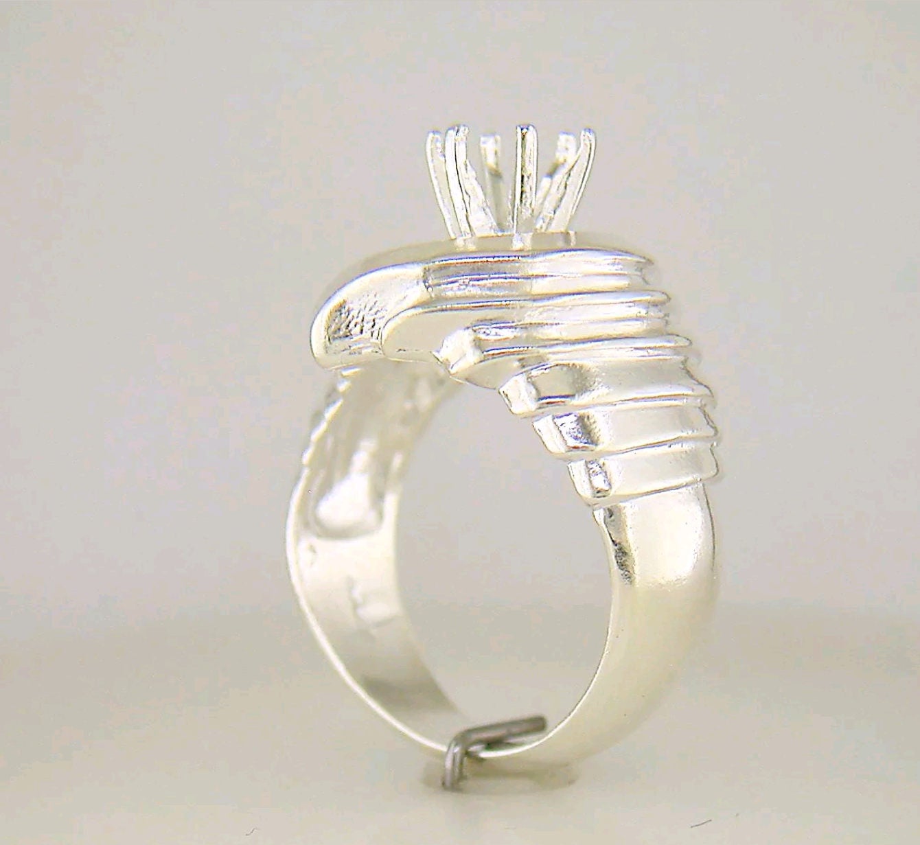 Solid Sterling Silver or 14kt Gold 6mm Round Deep Vee Fashion Pre-Notched Blank Ring - Size 7 (Setting 163 417/143 417) - Perfect for Everyday Wear, Gift Giving & Jewelry Making