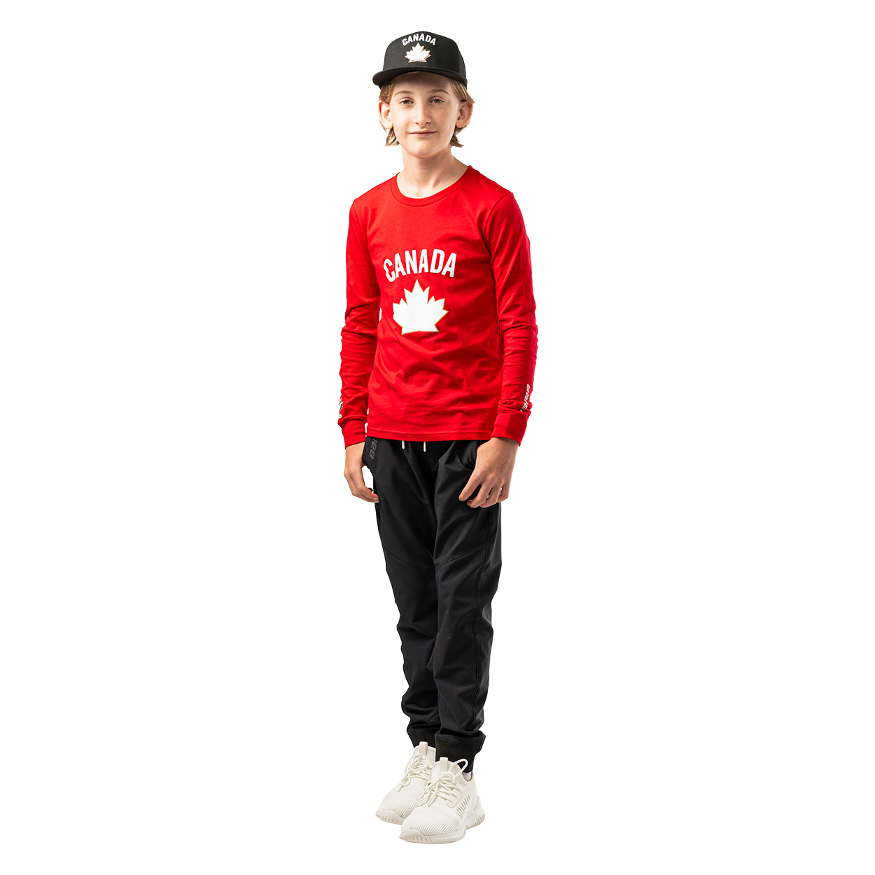 Bauer Hockey Canada Long Sleeve Graphic Tee for Youth - Comfortable & Stylish Hockey Apparel for Kids' Sports & Casual Wear