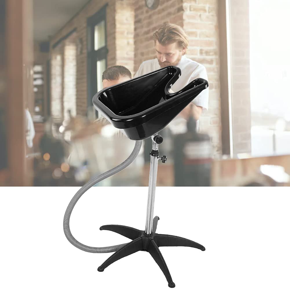 Adjustable Height Hair Washing Bowl - Rotating Salon Shampoo Basin with Drain for Barber & Beauty Spa | Perfect for Hair Treatment, Coloring & Styling in Professional Salons & Home Use