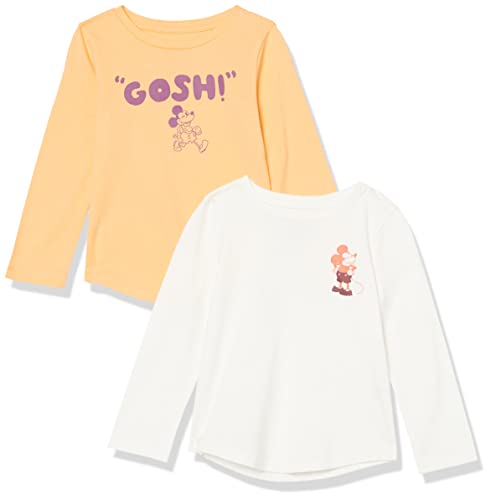 Disney Marvel Star Wars Frozen Princess Girls & Toddlers Long Sleeve T-Shirts 2-Pack | Soft Cotton Kids Tees for Playdates, School & Family Outings