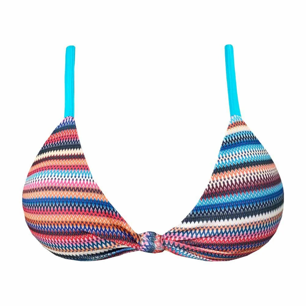 Colorful Striped Brazilian Knot Triangle Bikini Top - Sexy Swimwear for Beach, Pool & Summer Vacations