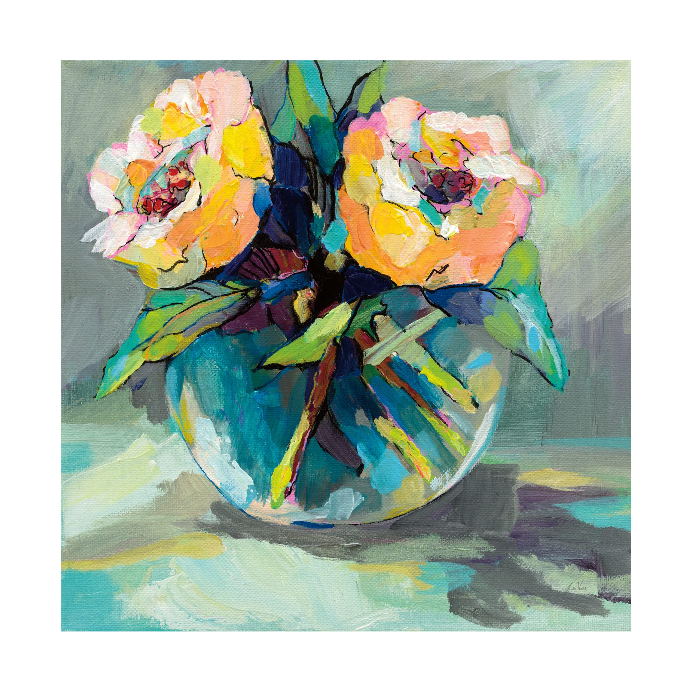 Jeanette Vertentes 'Twins' 18x18 Canvas Wall Art Print - Modern Home Decor for Living Room, Bedroom & Office | Trademark Fine Art Collection