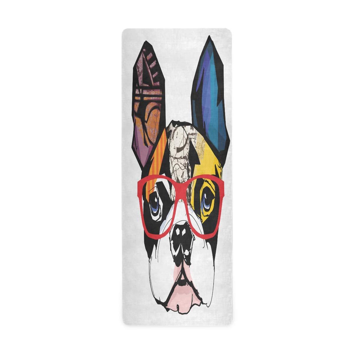 ALAZA Non-Slip Christmas Winter Pug Dog Yoga Mat - Thick Fitness Exercise Mat for Yoga, Pilates & Floor Workouts - Perfect for Home Gym, Studio & Holiday Gifts