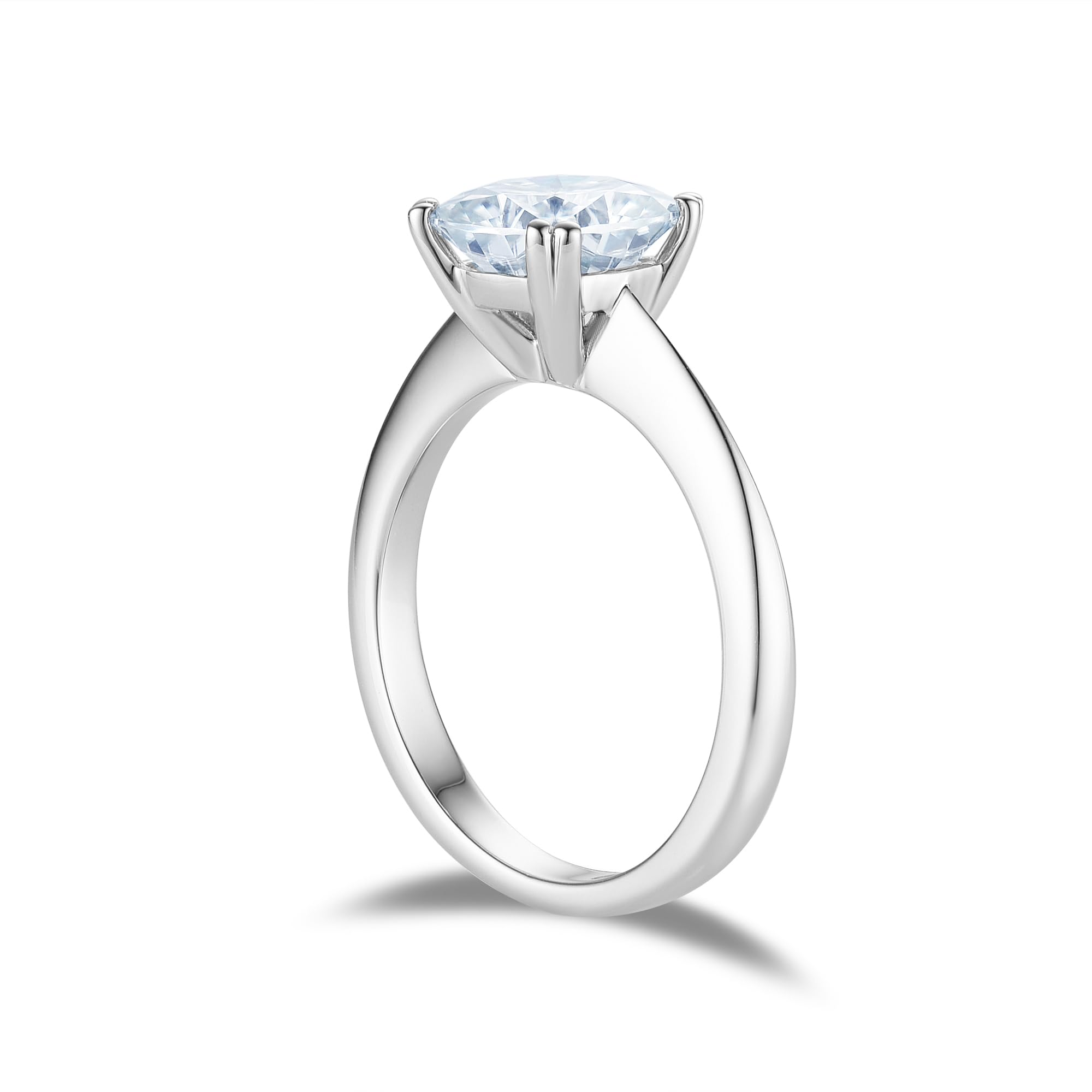 DovEggs 2ct Light Blue Cushion Cut Moissanite Engagement Ring for Women - 7.5mm Diameter, 2.8mm Band, 8-Prong Solitaire Setting in 14K Gold or Sterling Silver - Perfect for Proposals, Weddings & Anniversary Gifts