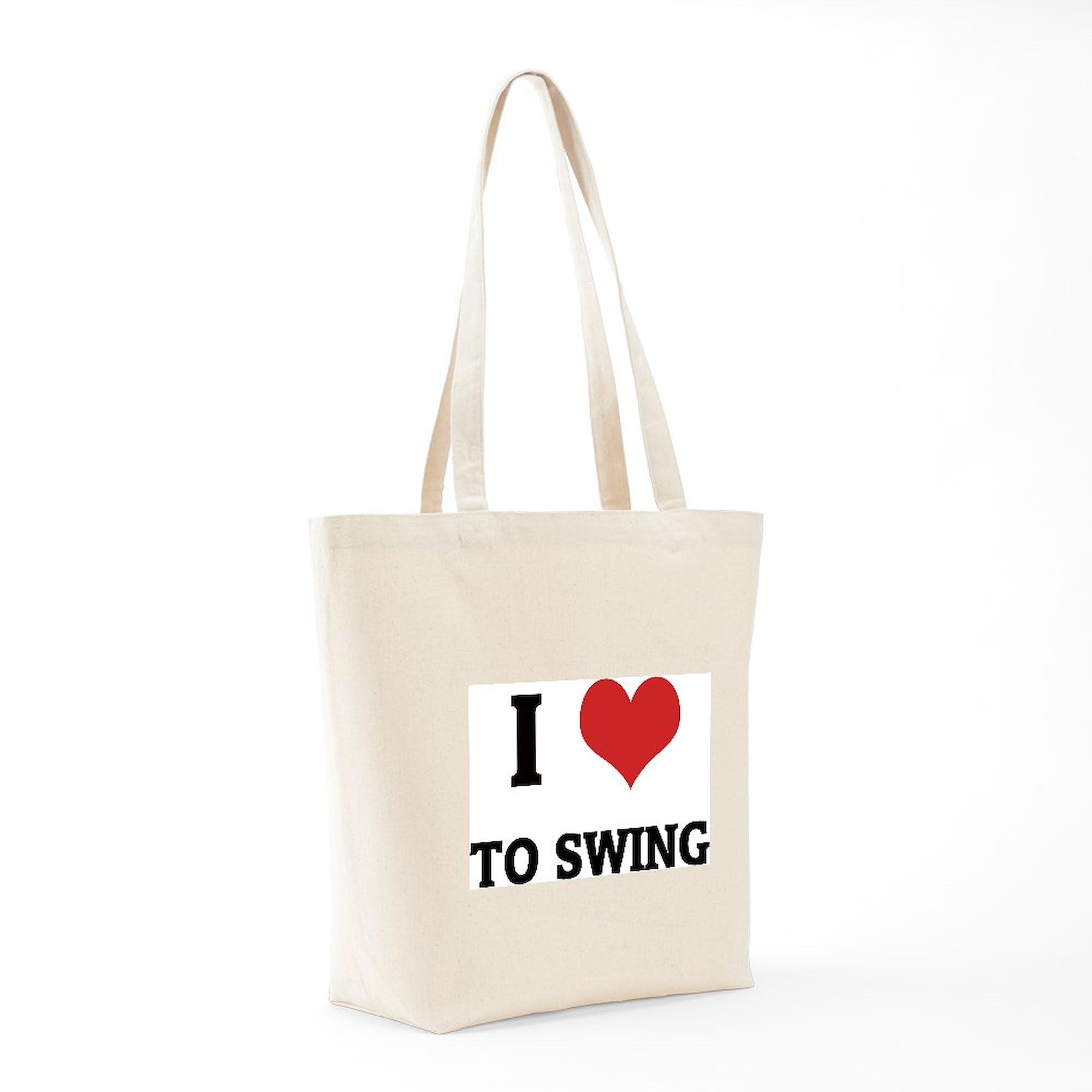 I Love To Swing Natural Canvas Tote Bag - Eco-Friendly Reusable Shopping Bag for Groceries, Beach & Gym | CafePress