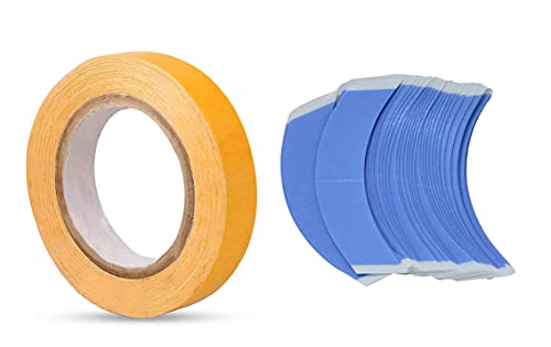 Kabello Double Sided 36 Strips Front Lace Tape - Cotton Base Adhesive, 6.5cm Small Yellow Wig Tape | Secure Hairpieces & Extensions for All-Day Comfort