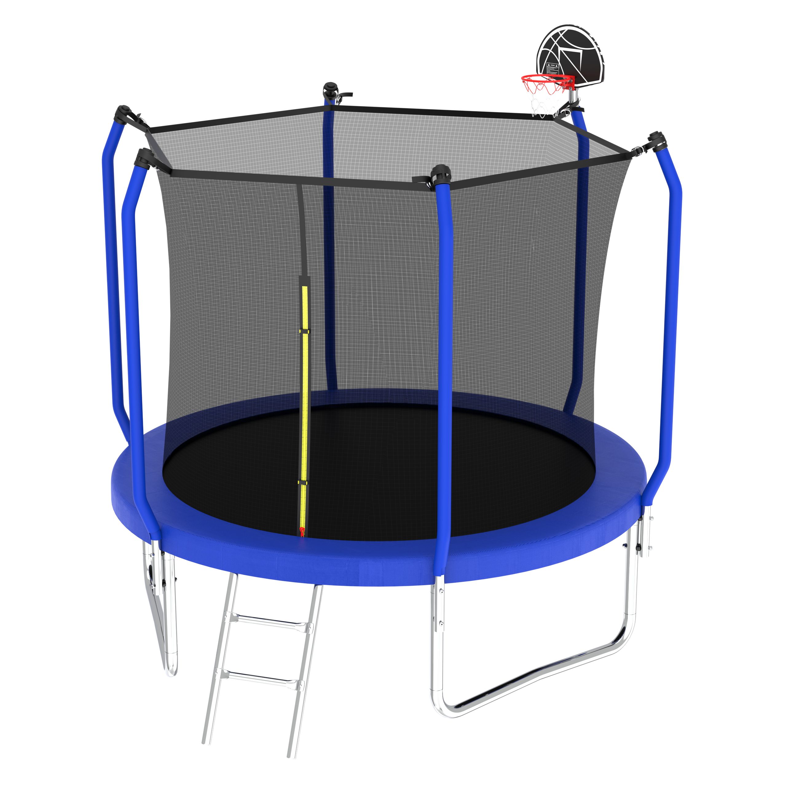 10FT Outdoor Trampoline with Basketball Hoop & Safety Enclosure Net - ASTM Approved Heavy-Duty Jumping Mat for Kids & Adults - Perfect for Backyard Fun, Exercise & Family Bonding