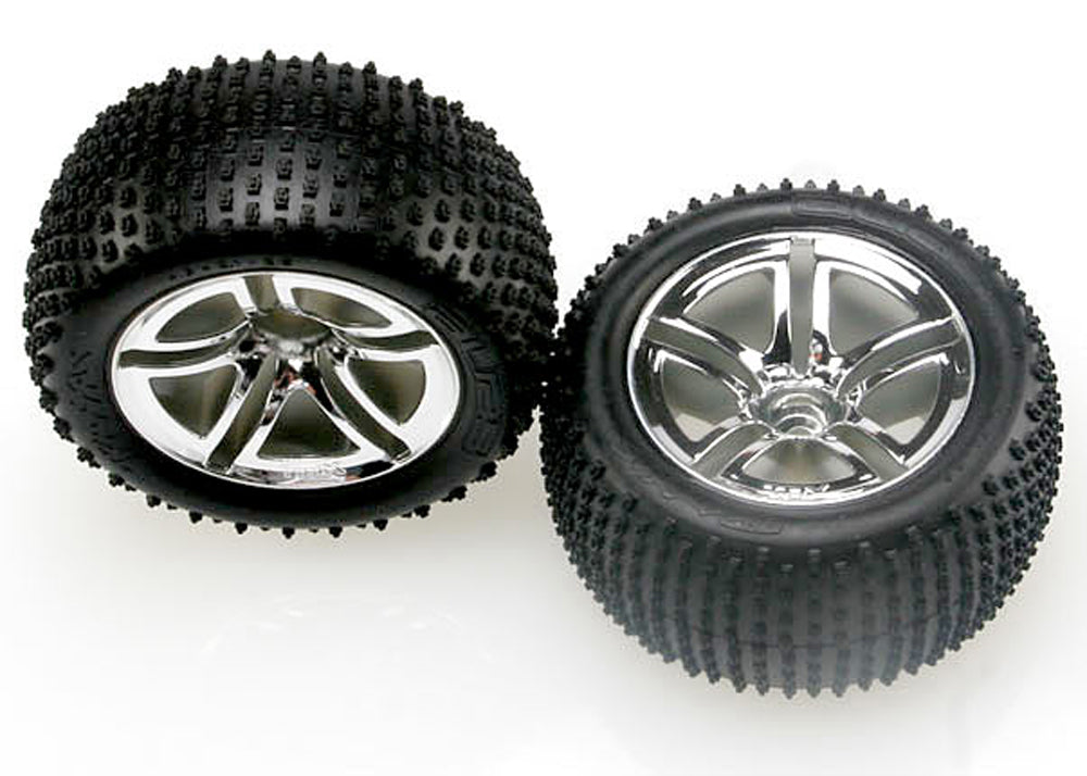 High-Performance Alias Tires with Twin Spoke Chrome Wheels - Nitro Rear for Muscle Cars & Hot Rods - Perfect for Racing, Street Performance & Custom Builds
