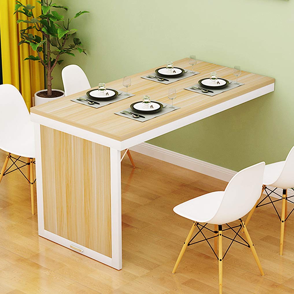 JJPSQHRV Wall Mounted Folding Dining Table - Space Saving Convertible Desk with MDF Top | Multi-Function Wall Table for Home Office, Small Bedroom & Kitchen | Perfect for Apartments, Dorms & Tiny Homes