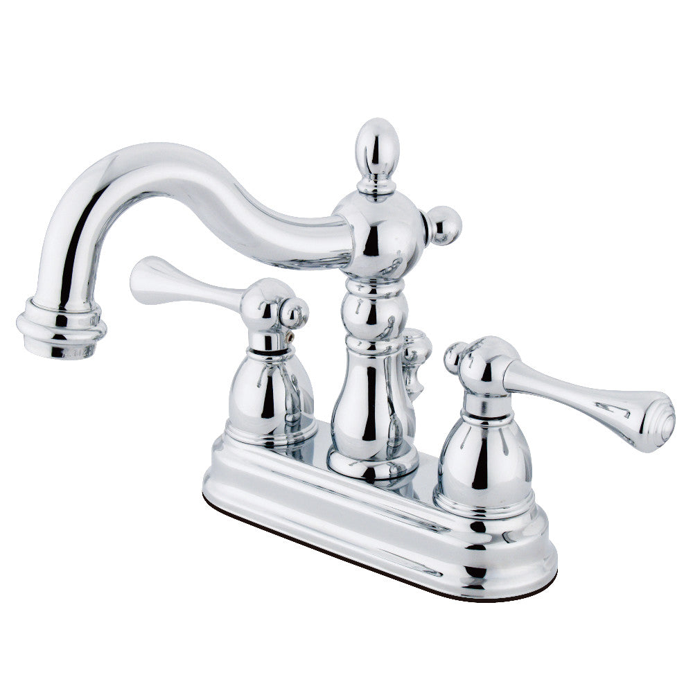 Kingston Brass KB1601BL 4-Inch Centerset Bathroom Faucet - Modern Waterfall Spout Design for Vanity Sinks, Perfect for Home & Hotel Bathroom Renovations