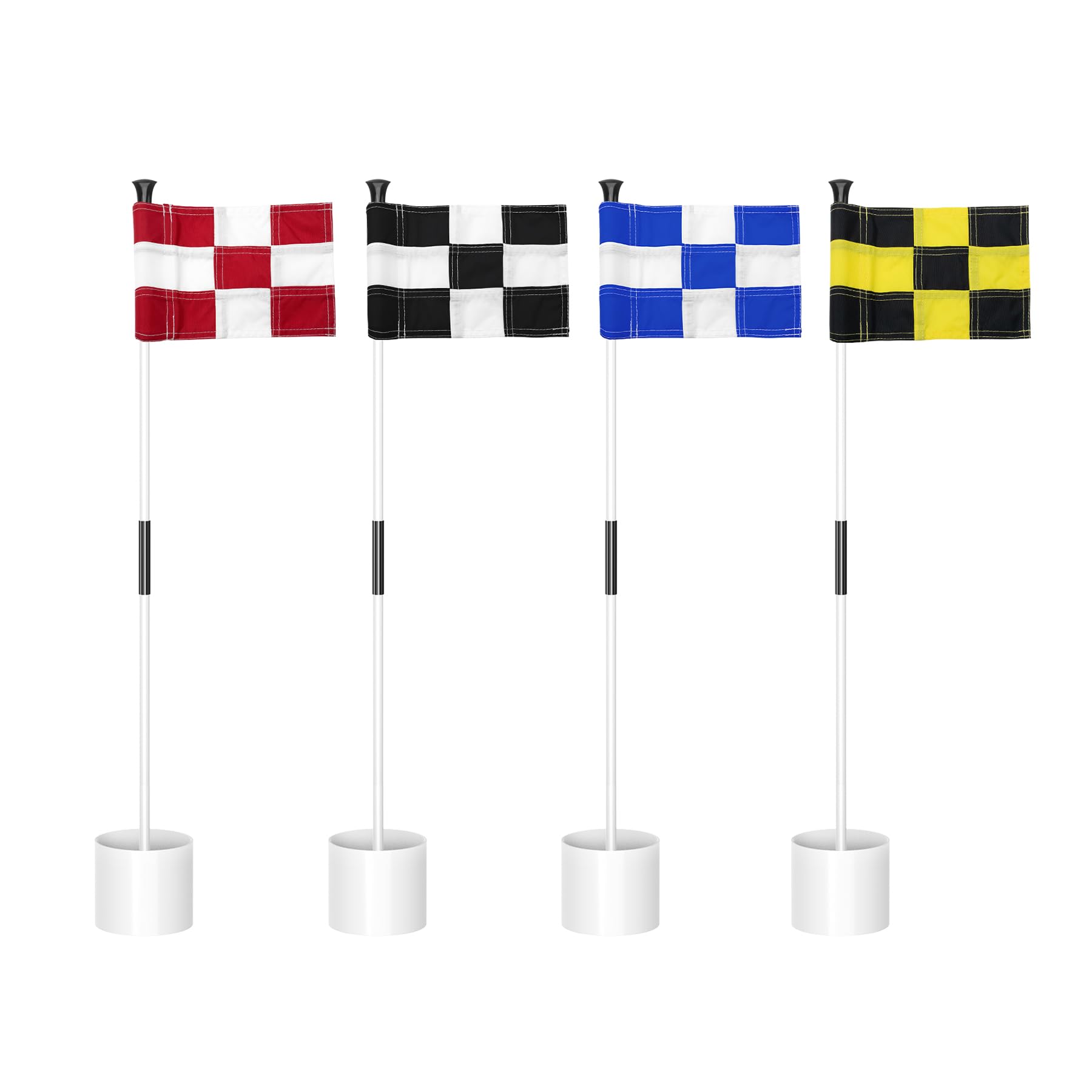 KINGTOP Mini Golf Flagstick - 3 Feet Double-Sided Numbered Putting Green Flag for Yard Practice | Portable 2-Section Golf Pin Flag Hole Cup Set | Perfect Gift for Golf Enthusiasts | Ideal for Backyard Training, Indoor Putting & Outdoor Golf Games