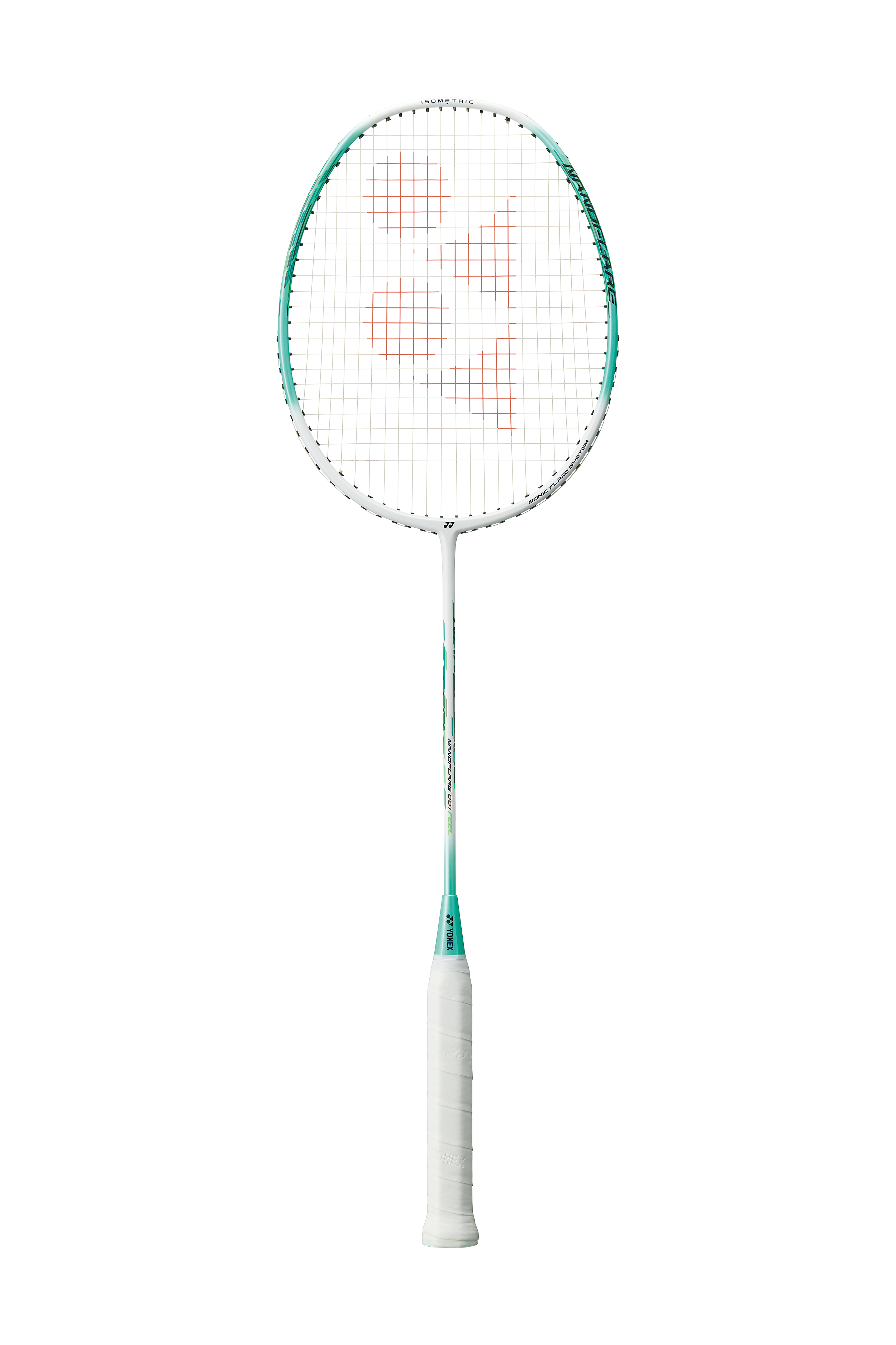 Yonex Nanoflare 001 Feel Badminton Racket - Lightweight Carbon Fiber Shuttlecock Racket (White/Mint) for Professional & Recreational Play - Perfect for Tournaments & Backyard Games