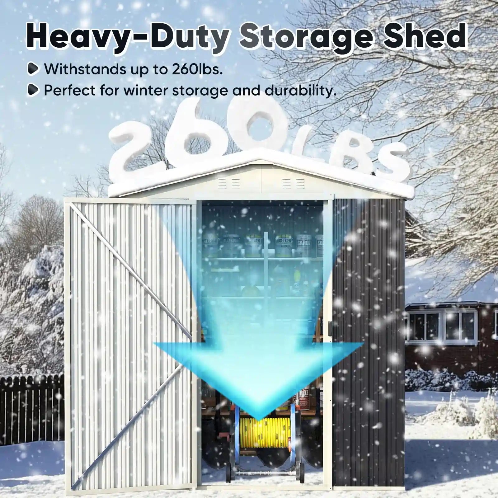 Secure Metal Storage Shed with Combination Lock - Weatherproof Outdoor Storage for Garden Tools, Pool Equipment & Backyard Organization