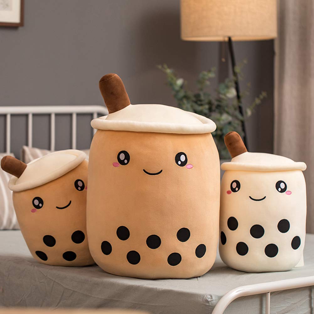 27.5 Inch Boba Plush Pillow Toy - Cute Brown Round Eye Bubble Tea Stuffed Animal for Kids, Valentine's & Christmas Gifts | Perfect for Cuddling, Room Decor & Anime Lovers
